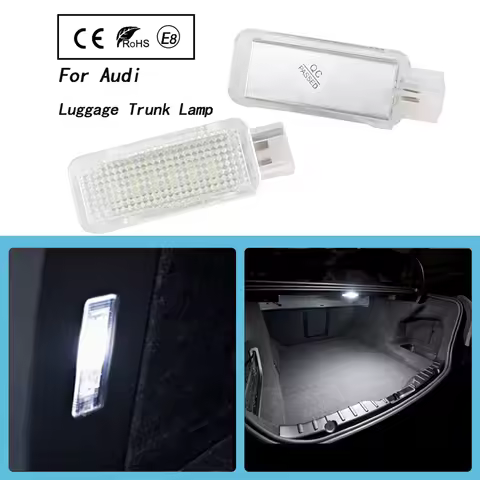 For Audi A3 8P A4 B6 A6 C6 LED Luggage Trunk Lamp Canbus Error Free Interior Dome Light 2PC Waterproof 6000K Car Interior Light