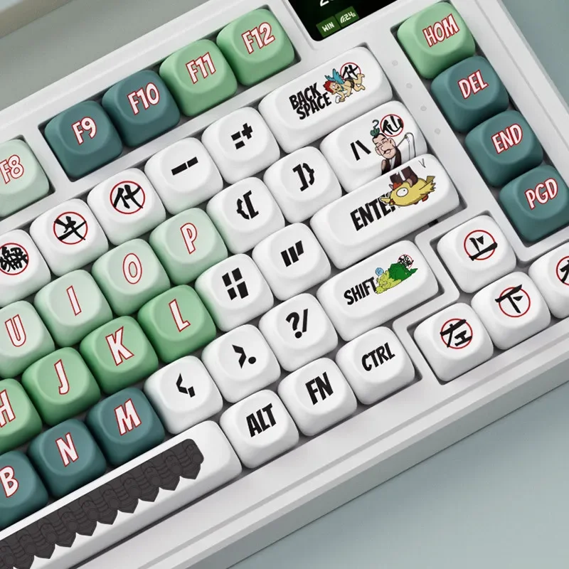 Tampão De Teclado Mecânico, Perfil De Figuras De Telhado, OQO PBT, Dye-Sub, 127 Teclas Para Interruptor Cherry MX, Layout DIY