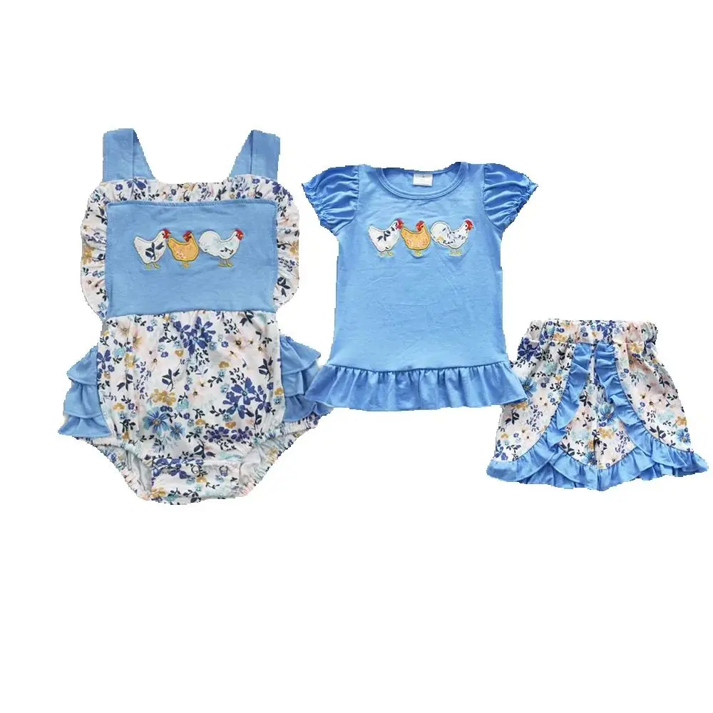 

Sibling Boys Baby Girls Chicken Summer Rompers Clothes Sets