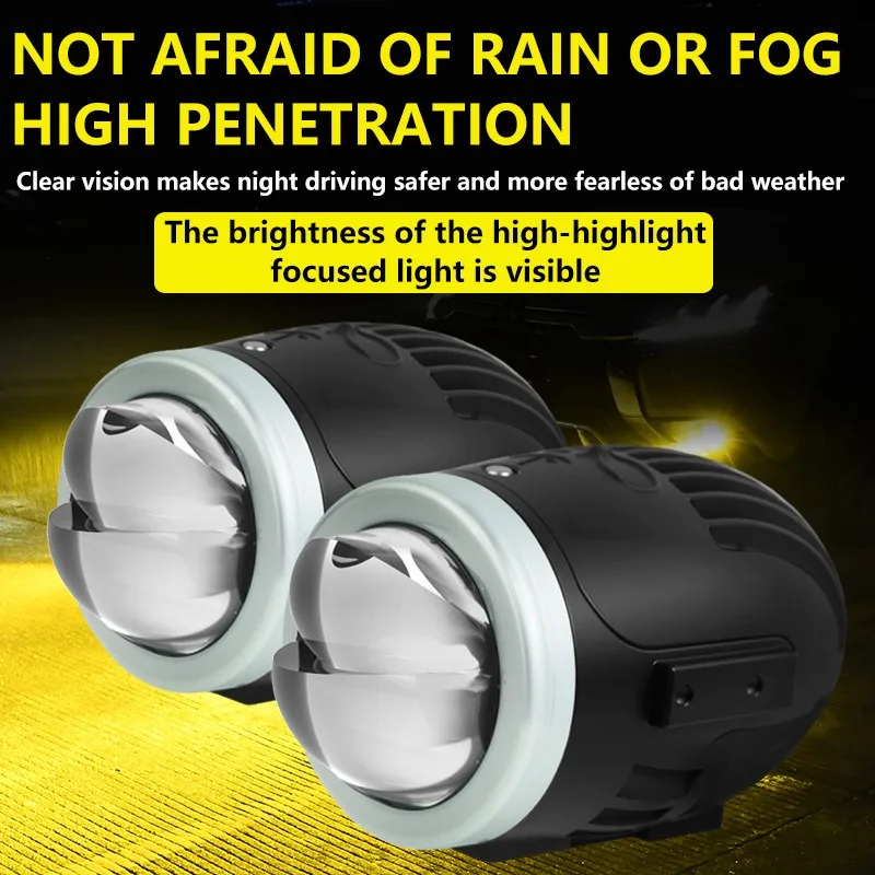 

Car Fog Lamp Retrofit Hi Lo Beam 2 Inch Bi LED Projector Lens 12V 60W with APP Control 3000K 6000K