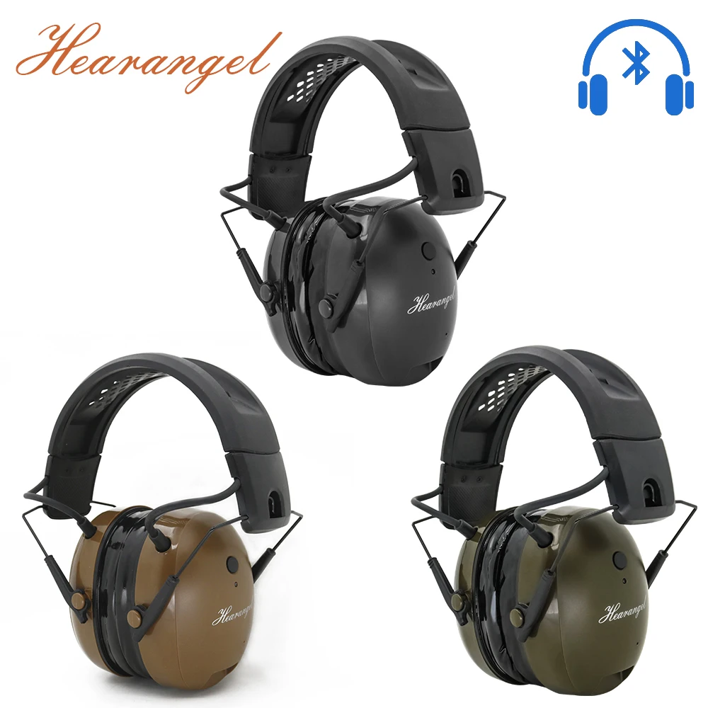 Hearangel Bluetooth Headphones Electronic Noise Cancelling Hearing Protection Headset Tactical 100 Gel Ear Protective Earmuffs