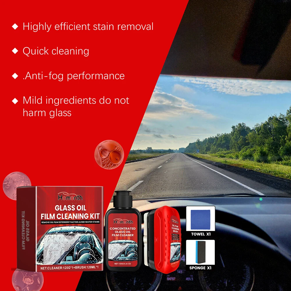 Glass Oil Filming Cleaning Kit Long Lasting Protection Glass Cleaning Board For Car Window