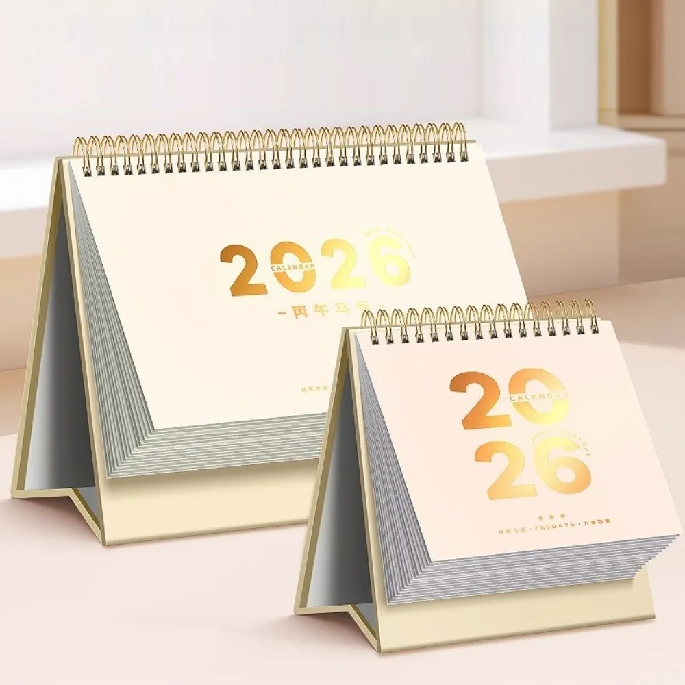 Standing 2026 Desktop Desk Calendar Thick Paper Time Management Table Calendar Foldable Desktop Paper Calendar Office Supply