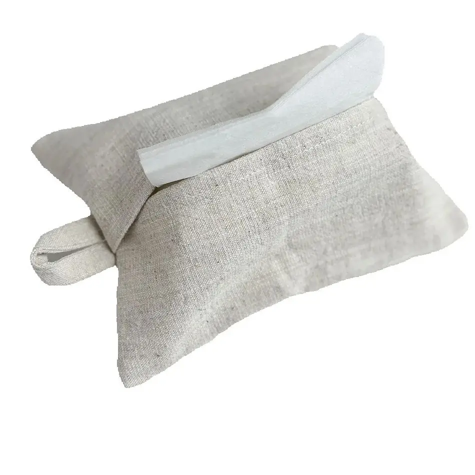 2PCS Ramie Fabric Tissue Box Cover,Napkin Holder Pumping Napkin Cover, Paper Box For Kitchen Toilet Tissue Case Eco-friendly
