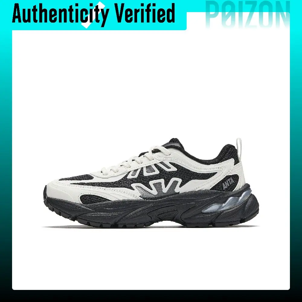 Anta Fishbone Cushioning Abrasion Resistant Slip Resistant Casual Shoes Women's Black White 922628899-4