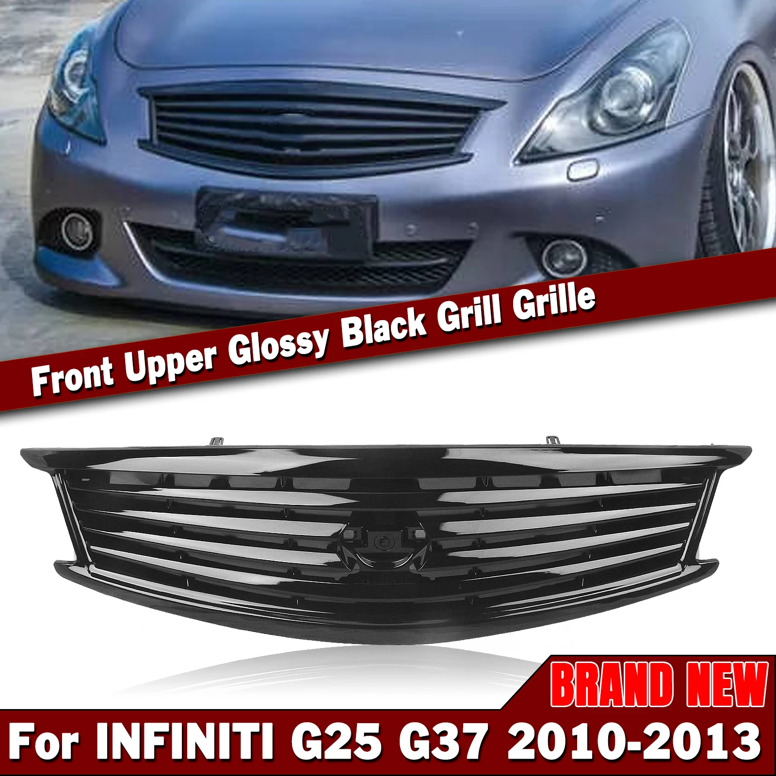 

Передняя решетка радиатора для Infiniti G25 G37 4 Door Sedan 2010-2013 Q40, верхний бампер