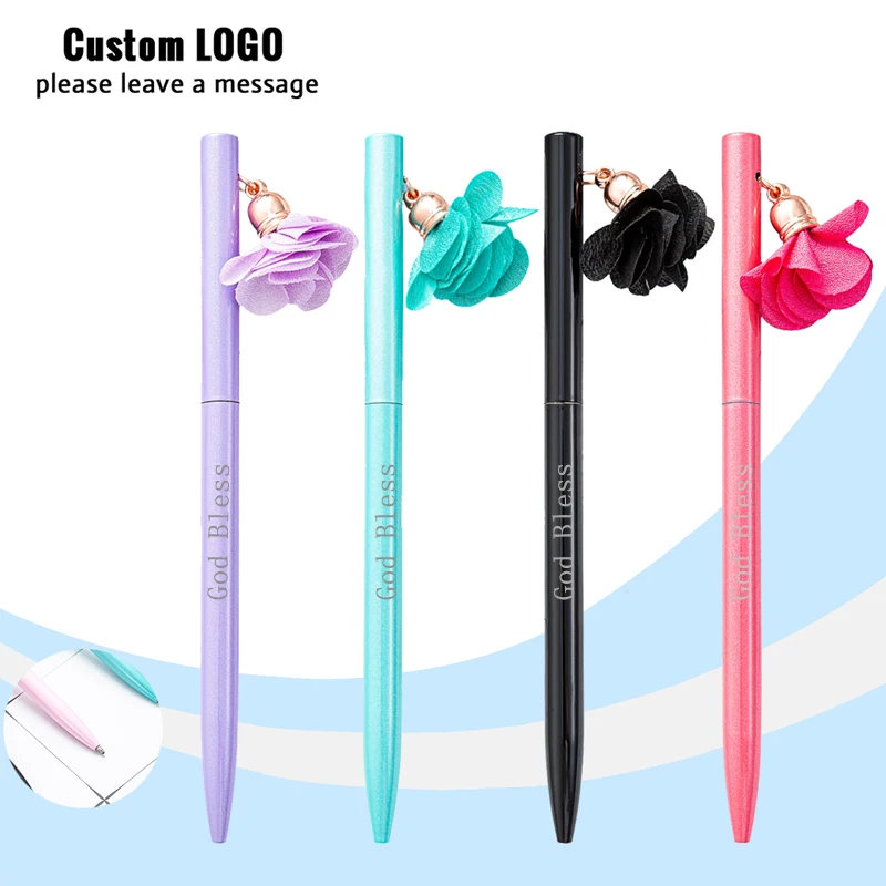 Creative and Lovely Little Gaoshi Hanging Flower Metal Ball Point Pen Personalized Gift Pen Custom Logo School Office Stationer