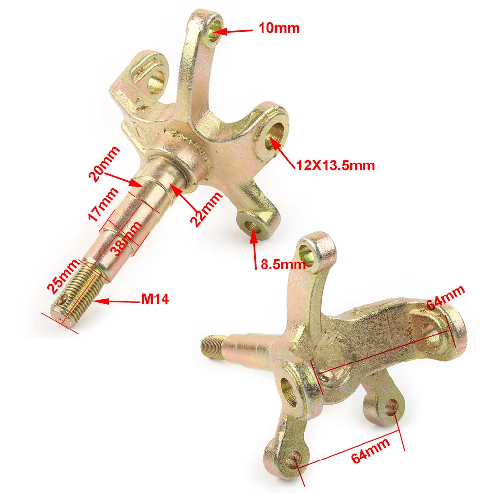 1Pcs Left 17mm Front Steering Knuckle Spindle For 110cc 125cc Quad Bike 4 Wheeler