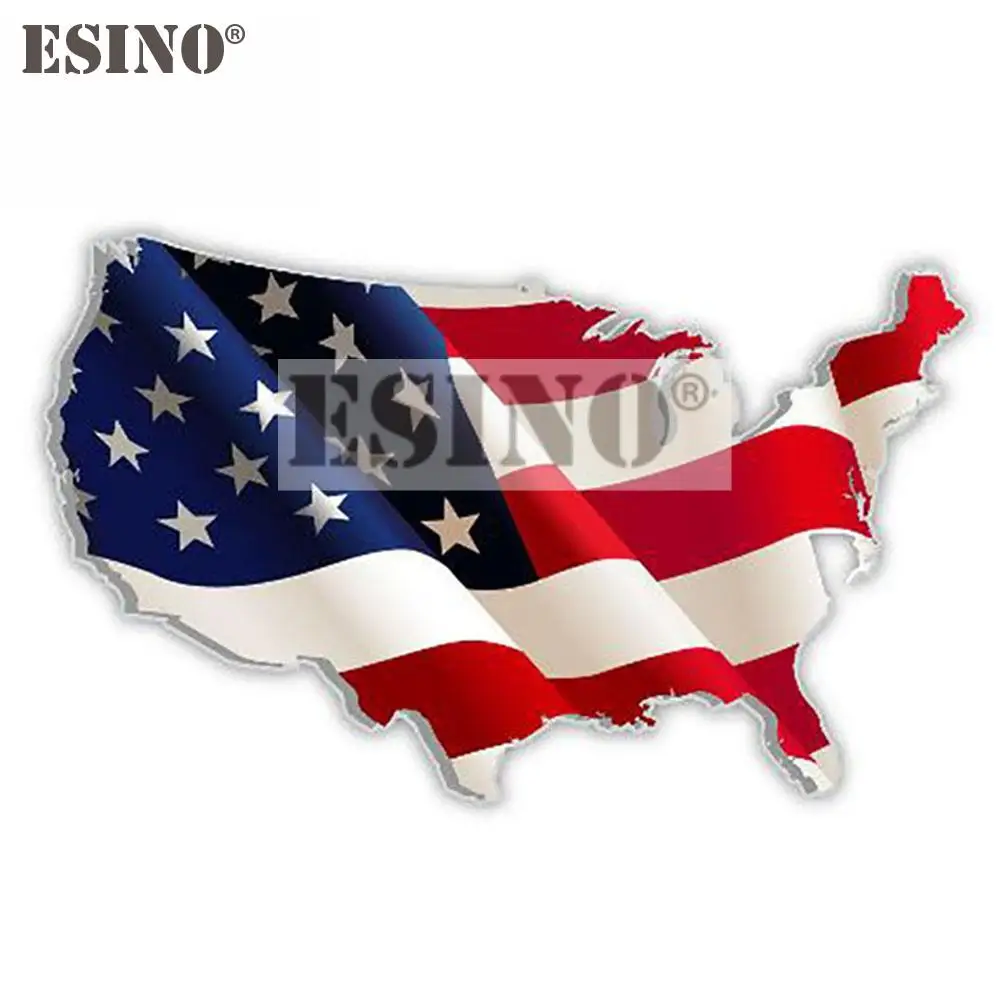 Car Styling Creative USA America National Flag Map Decorative Decal Cartoon PVC Waterproof Car Body Sticker Pattern Vinyl