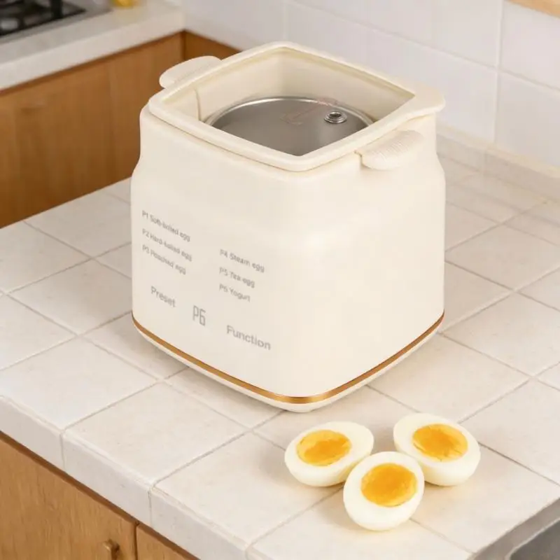 D0AB Electric Eggs Boiler Intelligent Steamer Timing Eggs Cooker Mini Breakfast Machine Eggs Portable Steamer Automatic Power