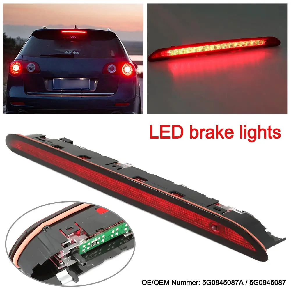 

LED Brake Light for VW Golf 6 7 Plus Polo 6R Dark Red Third Brake Light Nozzle High mounted brake light