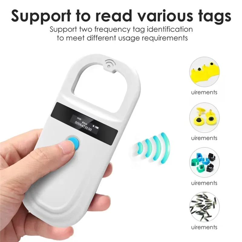 5YOA Handheld Animal RFID Reader 134.2Khz Pet Cat Dog Micro Chip Scanner FDX-B USB Bluetooth Glass Tag Reader