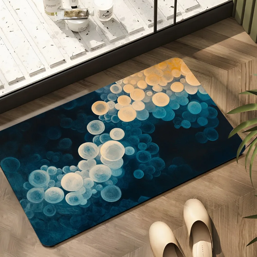 Abstract Light Spots Super Absorbent Bath Mat, Non-Slip Quick Drying Floor Rug, Decorative Carpet for Bathroom Kitchen Cafe