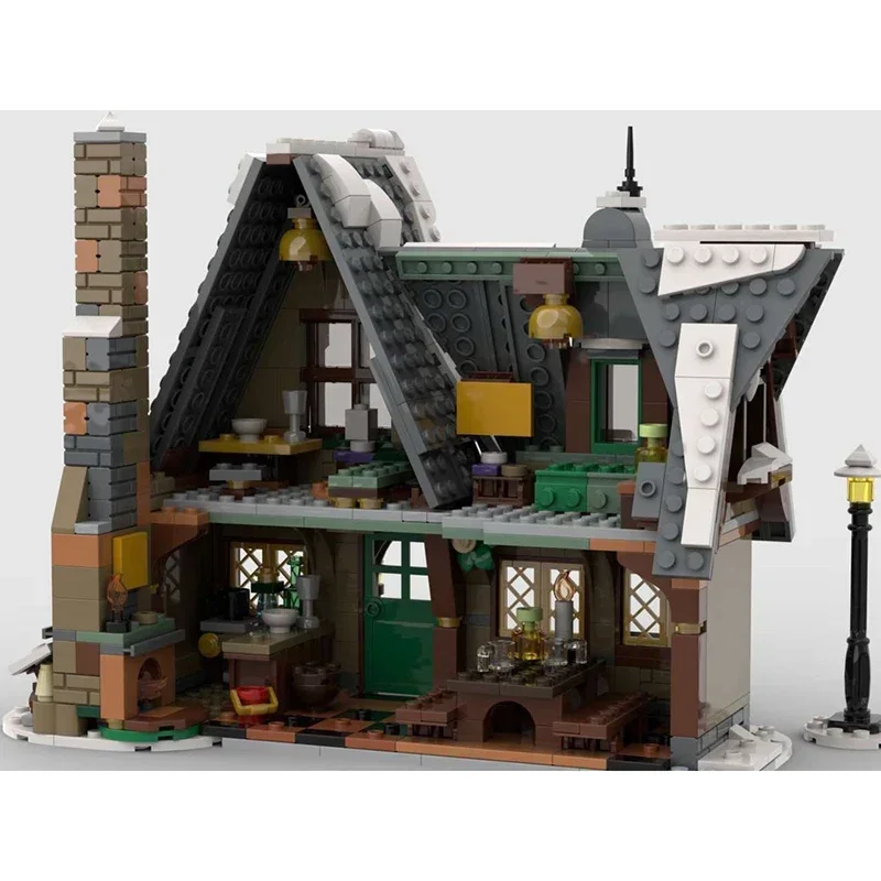 نموذج عرض الشارع Moc قوالب بناء تكنولوجيا القرية الشتوية كتل وحدات هدايا ألعاب عيد الميلاد مجموعات ذاتية الصنع