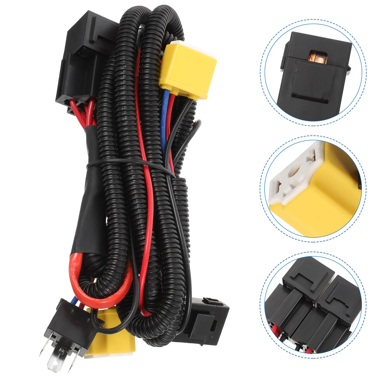 

H4 9003 Car Booster Wiring Harness Flame Resistant Wire Harness for Halogen LED Light Upgrade H4 Booster