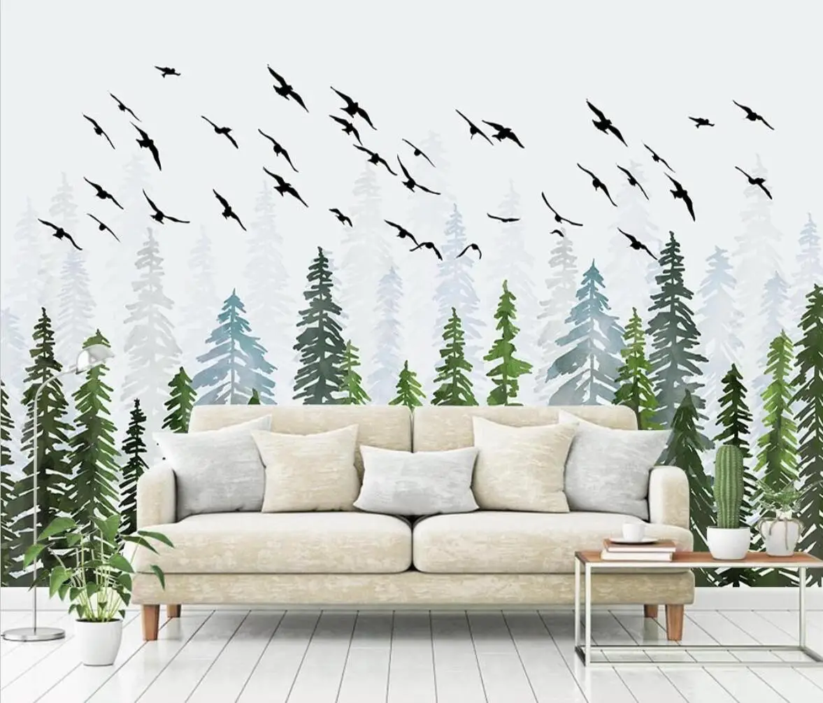 

Custom tree bird Photo Wallpaper 3D Mural Background Wall paper home Decor 3D art wallpapers for Living Room TV Sofa Frescoes