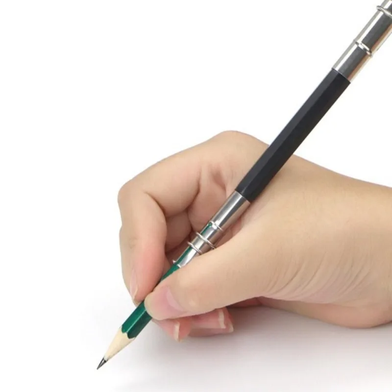 Dual-head Adjustable Pencil Extender with Clip, Retractable Anti-slip Barrel Design, Student-grade Portable Sketch Drawing Tool