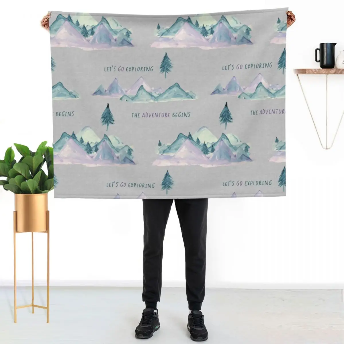 Let's Go Exploring Throw Blanket Loose Designers Blankets Sofas Of Decoration warm winter Soft Plaid Thins Blankets