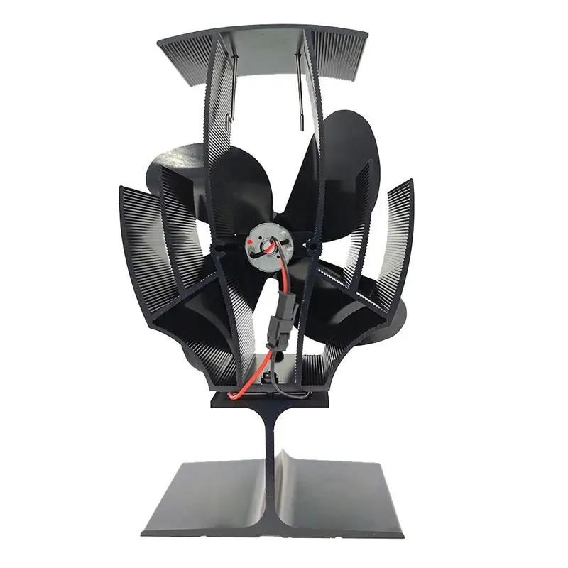 

A75K Вентилятор для дровяной печи, небольшой 4-лопастной вентилятор с тепловой мощностью, вентилятор для дровяной/бревенчатой горелки/камина, черный TP2002-4