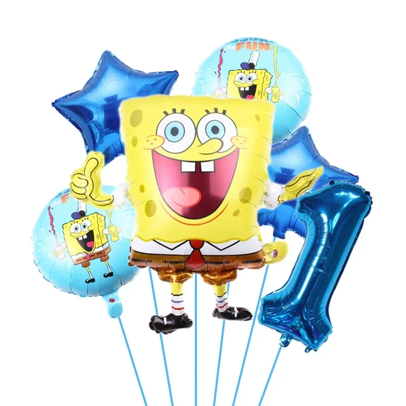 6Pcs SpongeBob SquarePants Patrick Star Balloon Set Birthday Party Balloons Helium Ballons Boy Girl Baby Shower Party Supplies