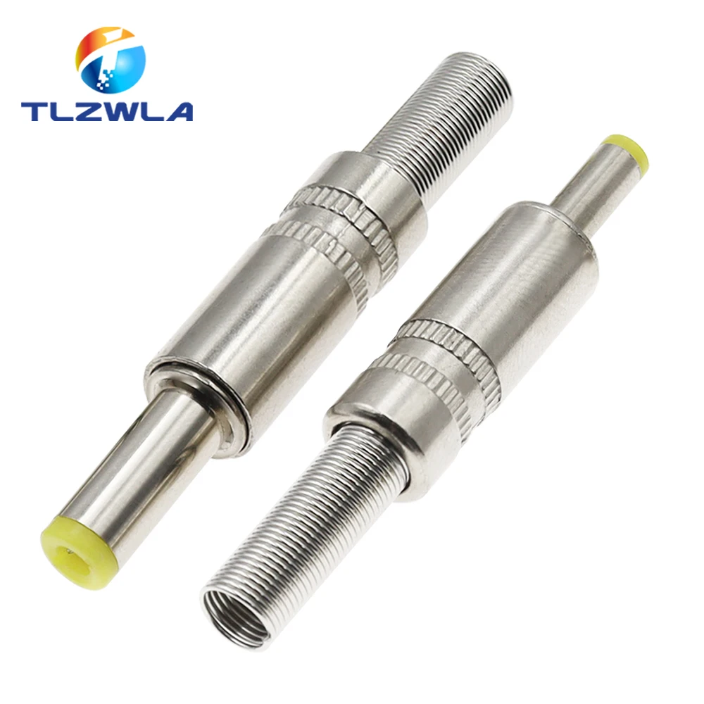 5PCS 5.5X2.5MM 5.5*2.1mm 4.8*1.7mm DC Power Jack Male Plug Metal Connector Adapter With Yellow Head 4.0*1.7 2.5*0.7mm