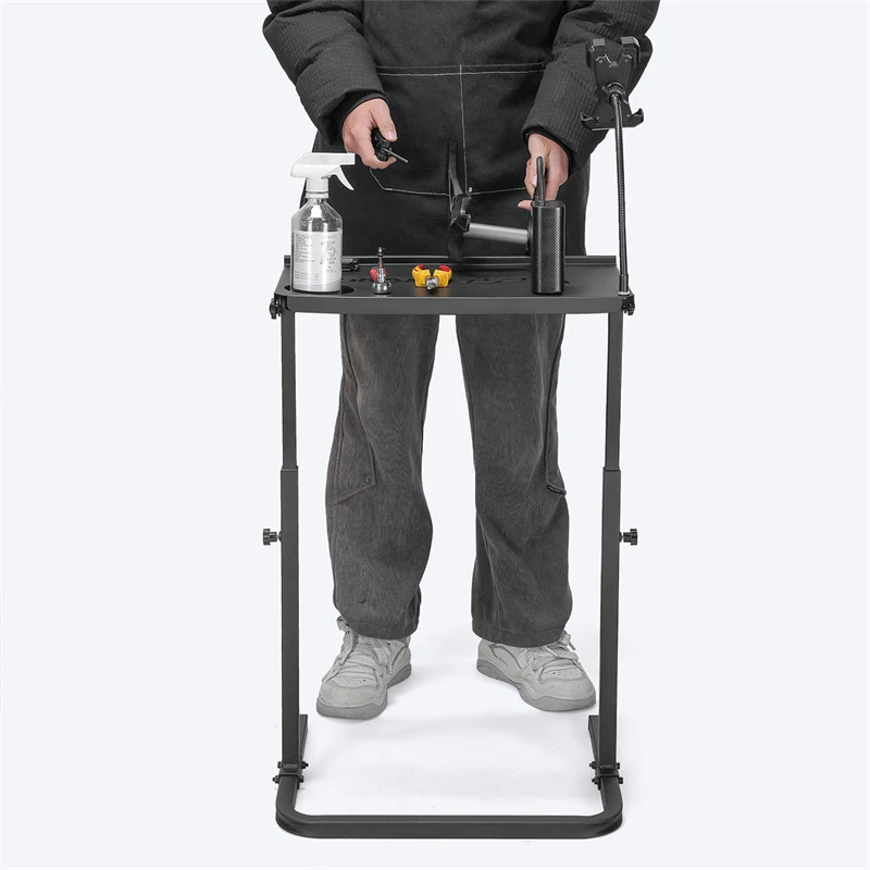

Adjustable Bike Repair Stand 54-80cm Carbon Steel Training Desk with Phone Holder MTB Road Bicycle Maintenance Workstation
