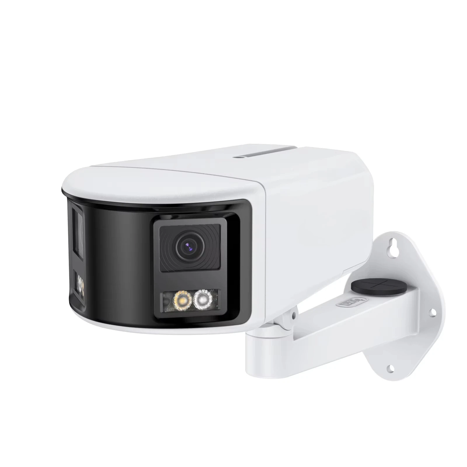 FCD800 4K 8MP For Home Surveillance Dual Lens Panoramic 180 FOV POE IP Camera Fixed Network CCTV Camera White IR Lights AI