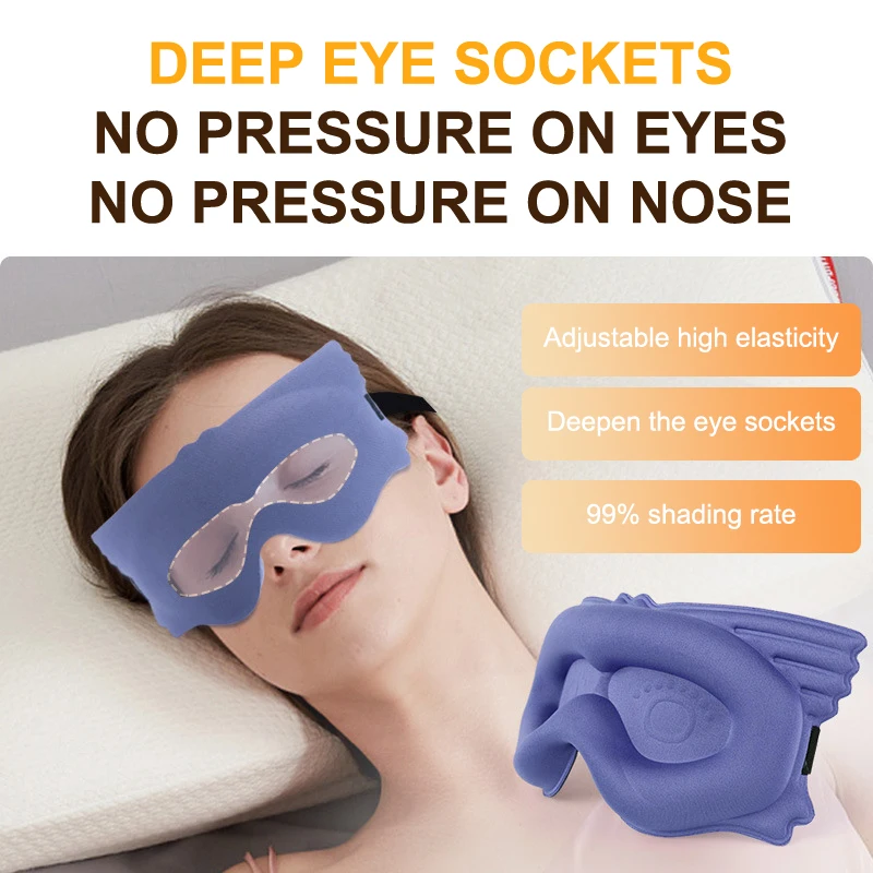 3D Sleeping Mask Block Out Light Sleep Mask For Eyes Soft Sleeping Aid Eye Masks For Travel Eyeshade Night Breathable Sleep Mask