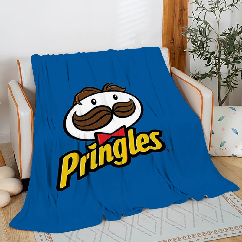 Digital Print Fleece Blanket Sofa Winter Warm B-Pringles Bed Camping Nap Fluffy Soft Blankets King Size Microfiber Bedding