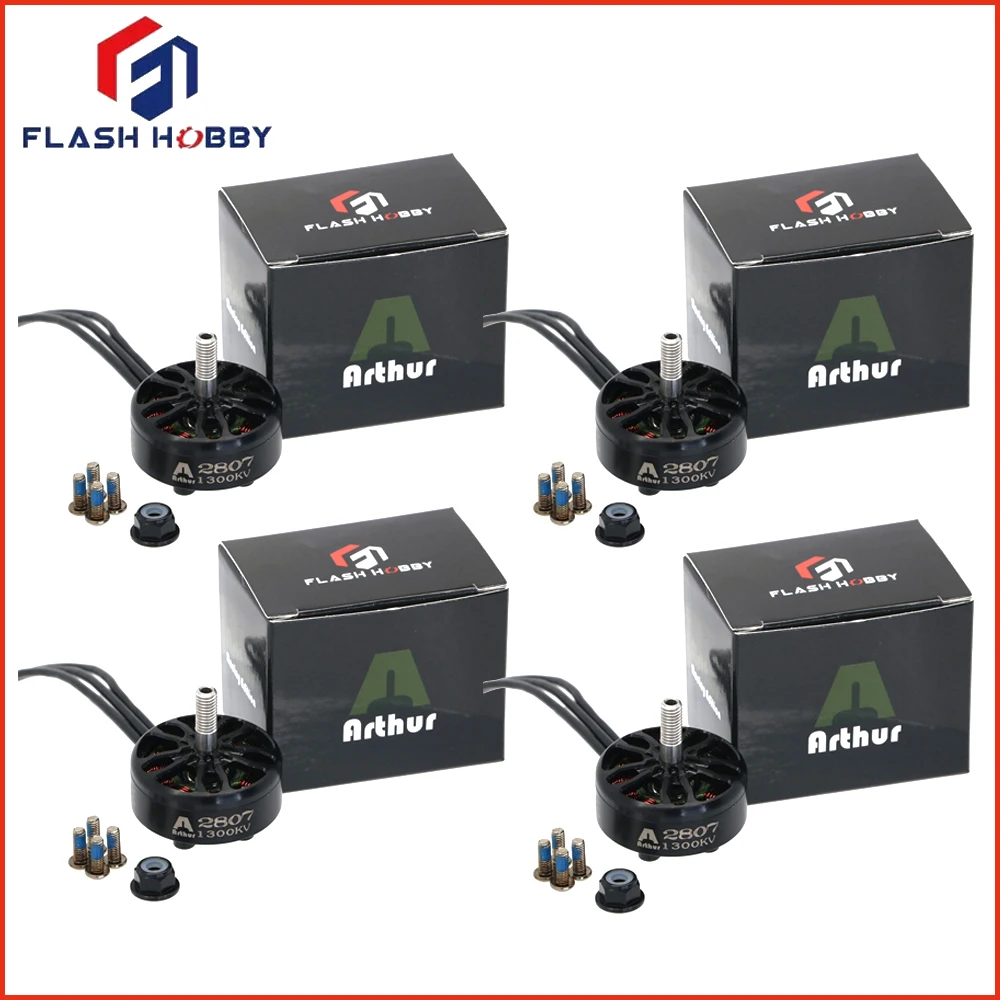 

4pcs Flashhobby Shirke A2807 2807 KV1300 1300KV 6S 895.7W Brushless Motor