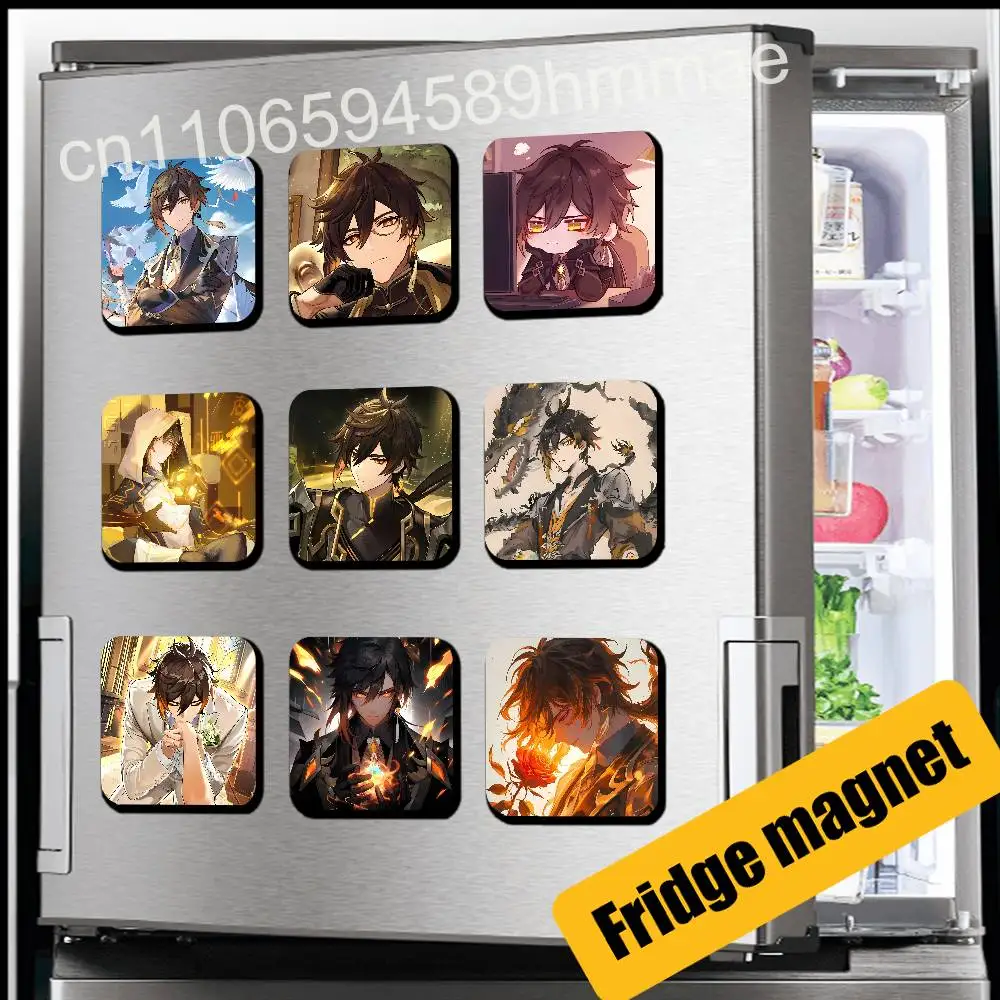 

Genshin Impact Zhongli Fridge Magnets Freezer Refrigerator Card Cover Metal Cabinet Magnetic Home