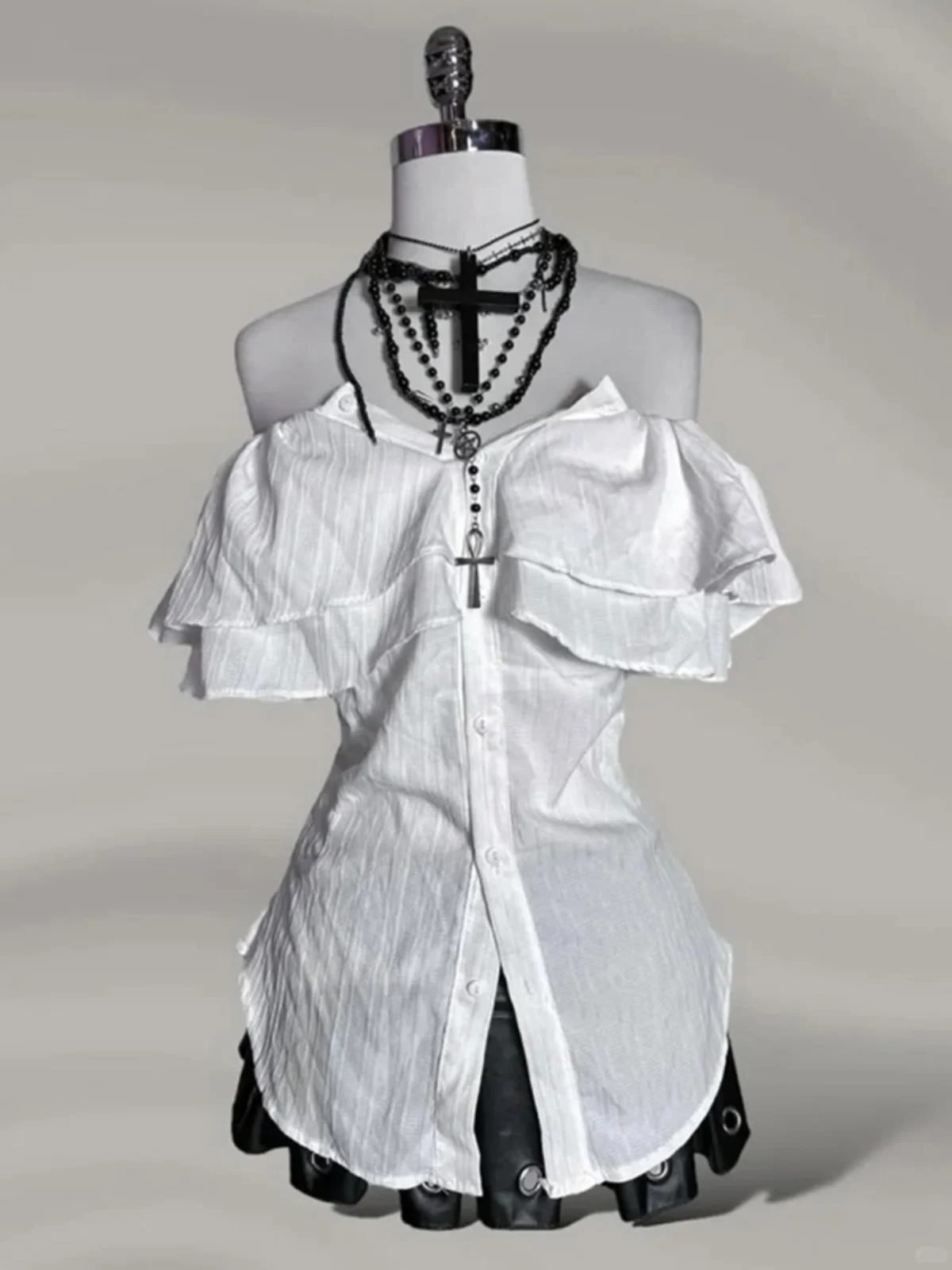 

Ladygirl Original Vintage Spring Outfit Set White irt with Vest Two Piece Set Women Summer Clothing Slim Fit Cotton Blend