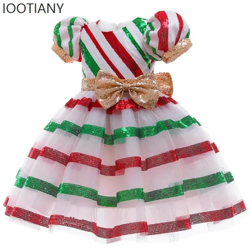 

ABC123CosplayPrincess Children's Wedding Striped With Sequins Bow Theme Party Dress Girl Cosplay Stage Per3'd,5;h.9/