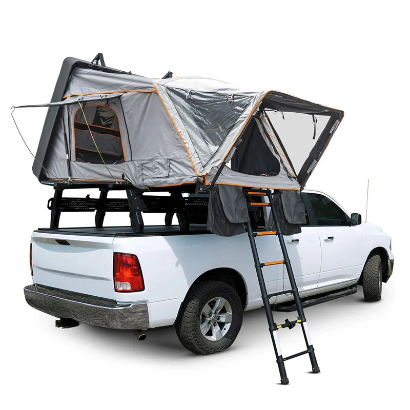 Heavy‑Duty Pop‑Up Rooftop Tent Exterior Mod Part For 2‑4 Person All‑Weather Overlanding Camping With Ladder