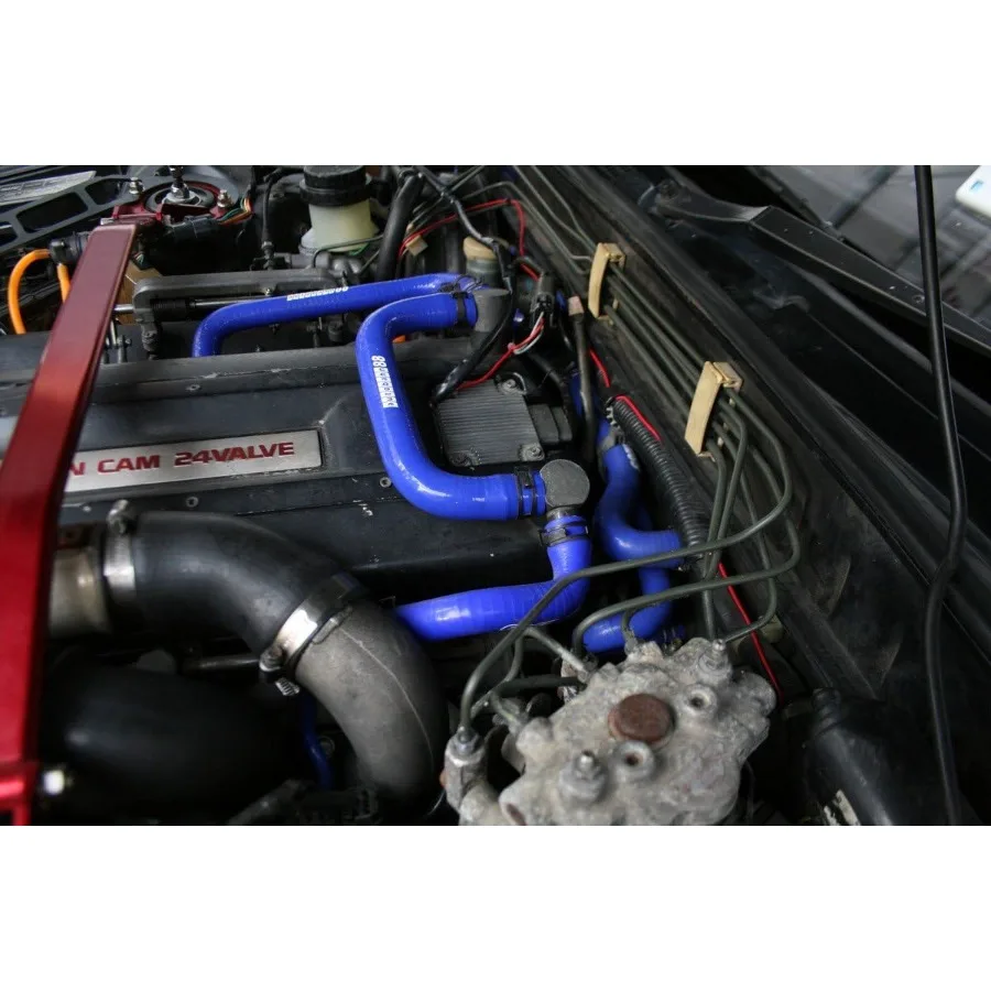 طقم خرطوم سيليكون لتنفس المحرك لـ 19892002 Nissan Skyline GTR R32 R33 R34 RB26DETT BNR32 BCNR33 BNR34 لون أحمر عالي الأداء