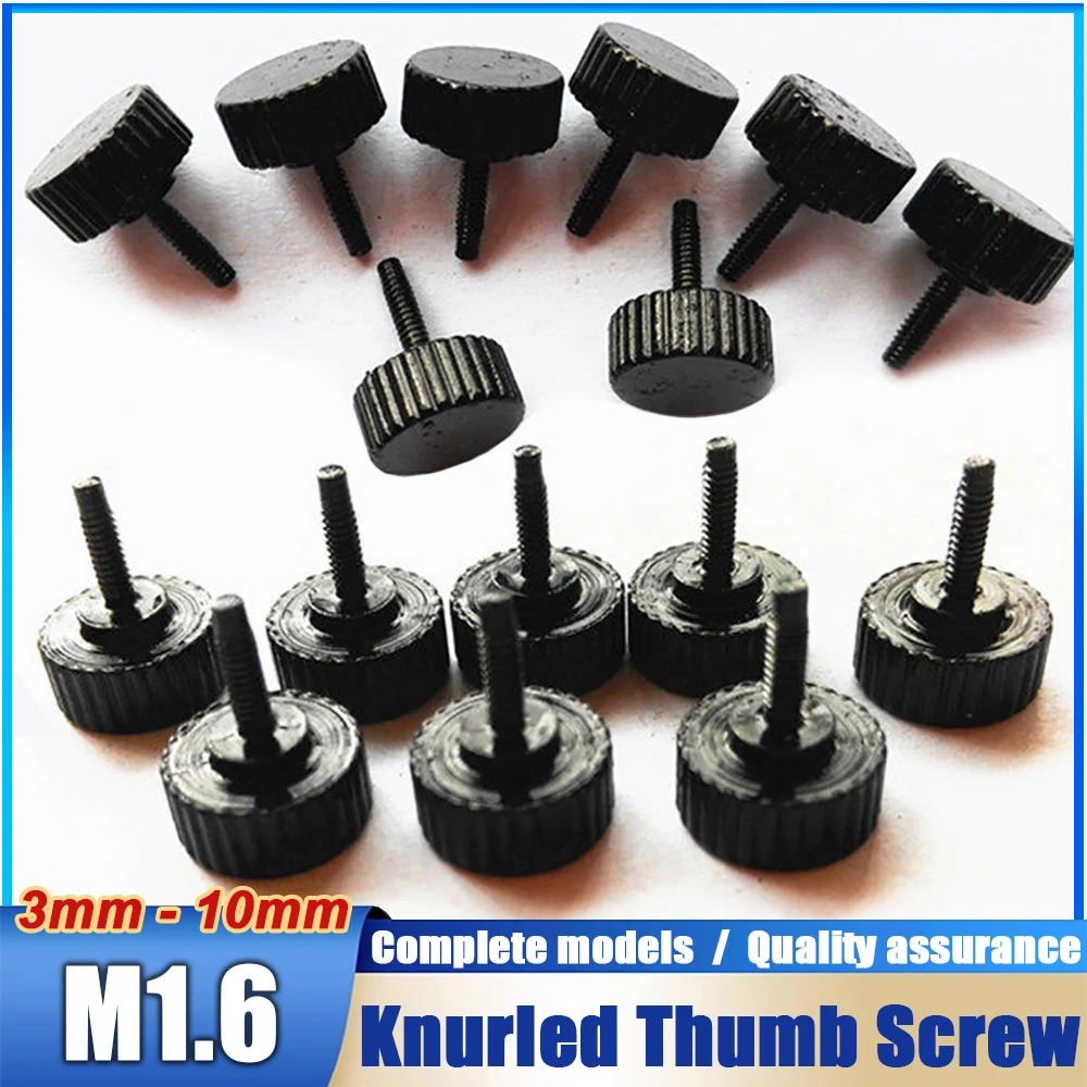 5pcs Thumb Screw M1.6*3/4/5/6/8/10 Hand Tighten Fix Camera Lens Screw Nail Bolt Fastener Carbon Steel