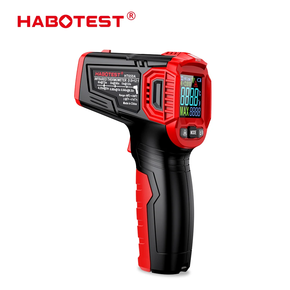 HABOTEST Infrared Thermometer Non-Contact Laser Temperature Meter  -50℃-550℃ Pyrometer Industrial Digital IR Temperature Gun