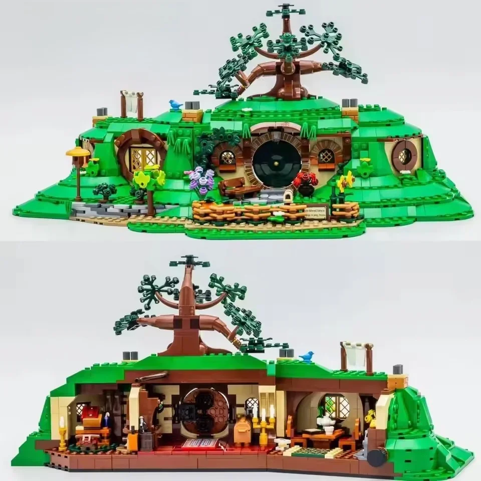 green-tree‑hollow-building-blocks-model-home-display-ornament-festival-holiday-gift-for-collectors