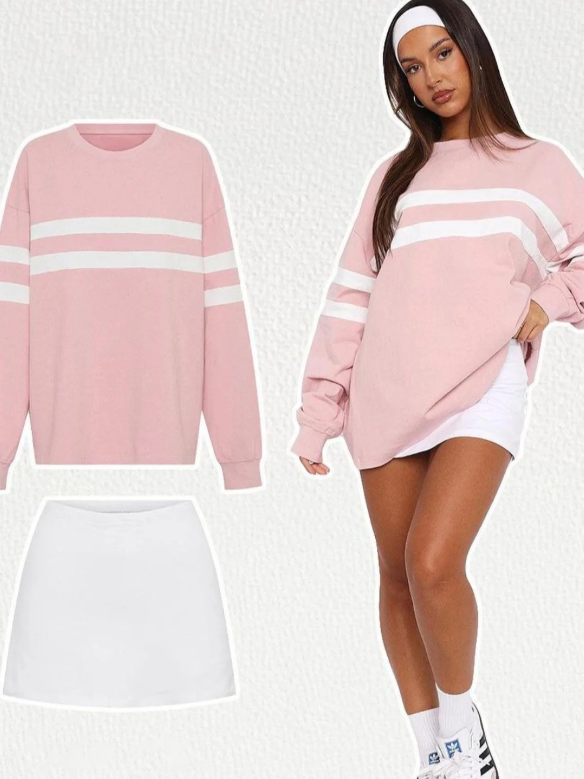 Sweat-shirt décontracté à rayures longues Sve coupe ample Street Sle femme Faion fibre de polyester rond Ne pull Thiened Ja...