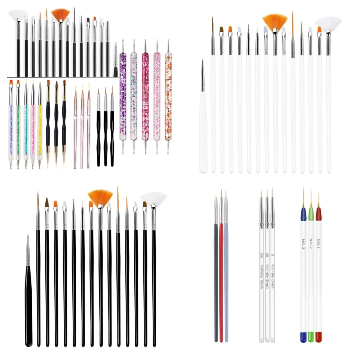 1 مجموعة إرسال بواسطة عشوائي senNail نقطة الحفر القلم الخشبي القلم بار اثارة طلاء الأظافر رسم خمس بتلات زهرة البولكا نقطة #1