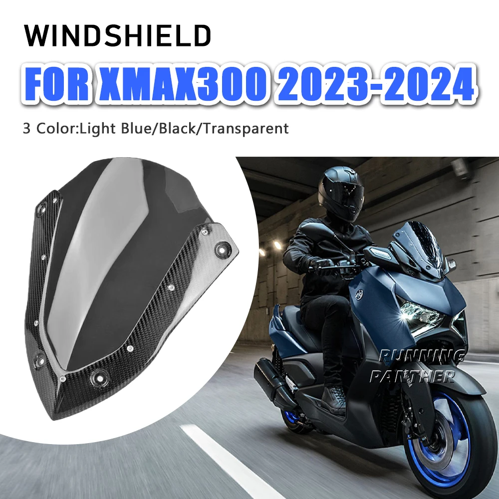 

Motorcycle Wind Deflectors Accessories Front Screen New Carbon fibre Windshield For Yamaha XMAX300 X-MAX300 XMAX 300 2023 2024