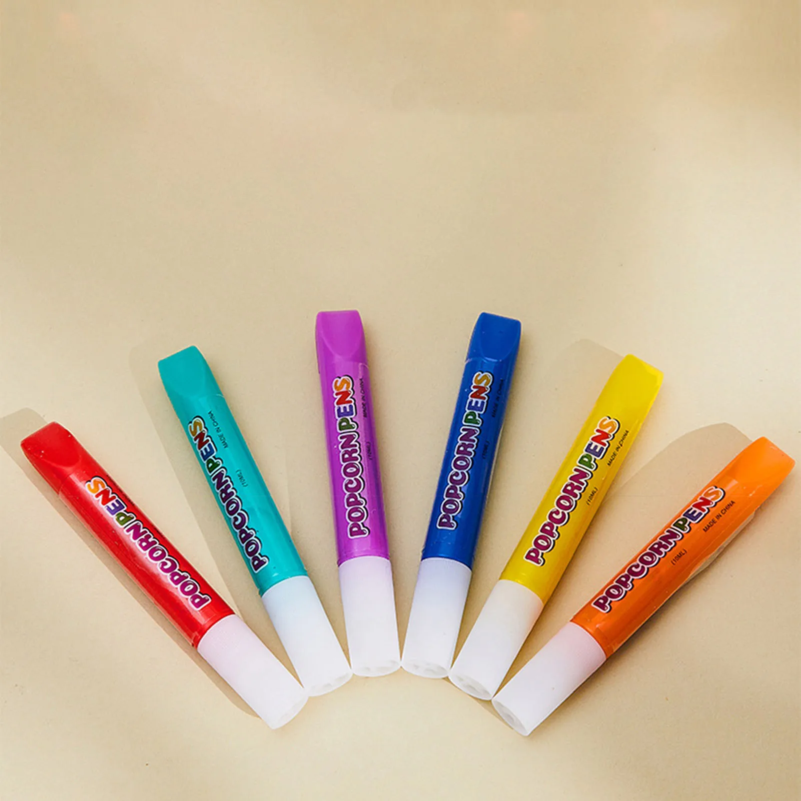 6pcs DIY Bubble Popcorn Drawins Popcorn Colors Bubble Pen for Greeting Birthday Cards