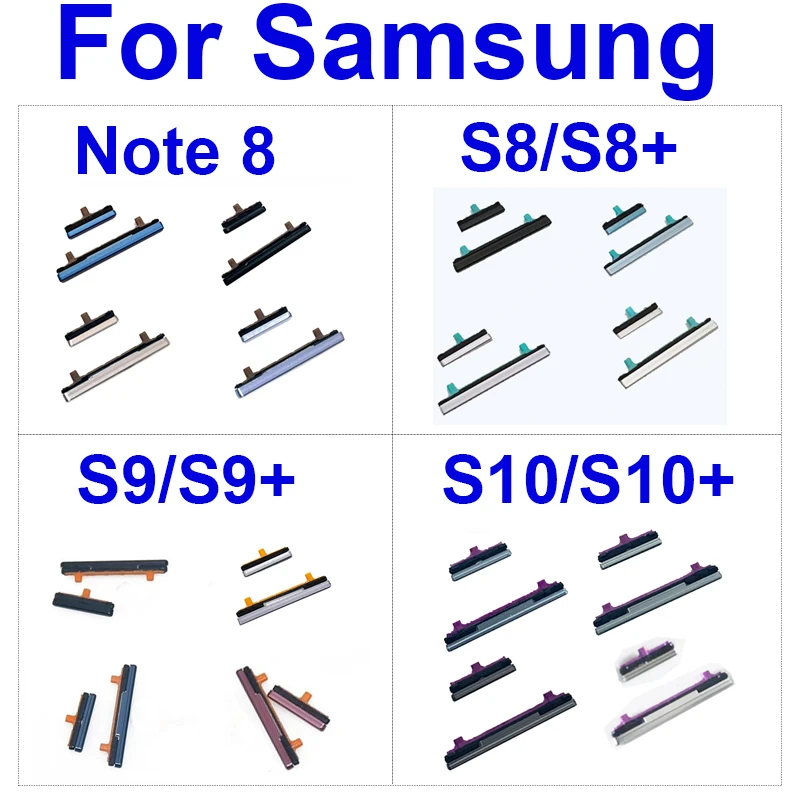 Przycisk włączania / wyłączania zasilania i przycisk głośności do Samsung Galaxy S8 S9 S10 Plus + Przycisk boczny Note 8, części zamienne