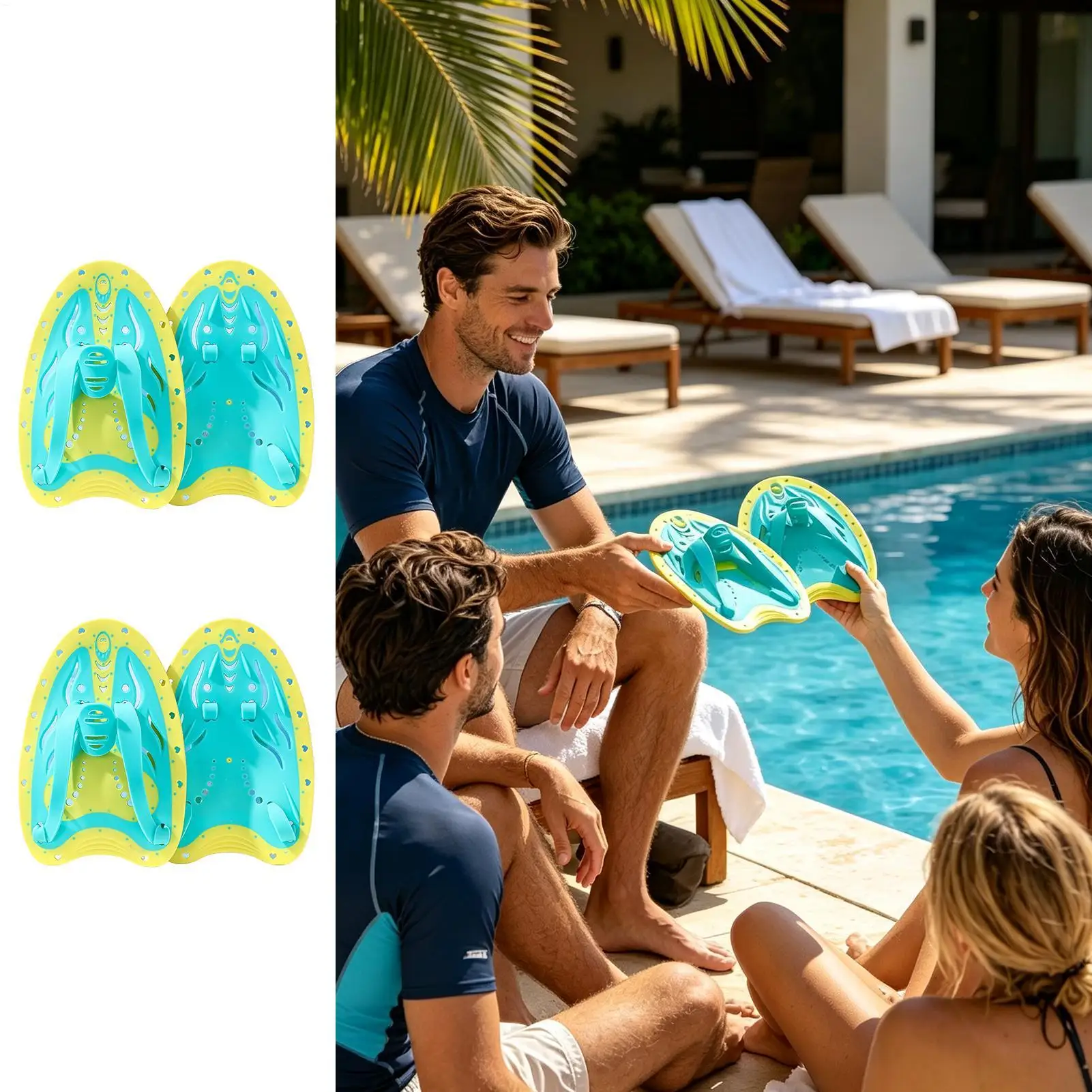 Swim Paddles For Lap Swimming Aquatic Practice Equipment Pool Exercise Finger Paddles For Students Trainees Beginners Kids