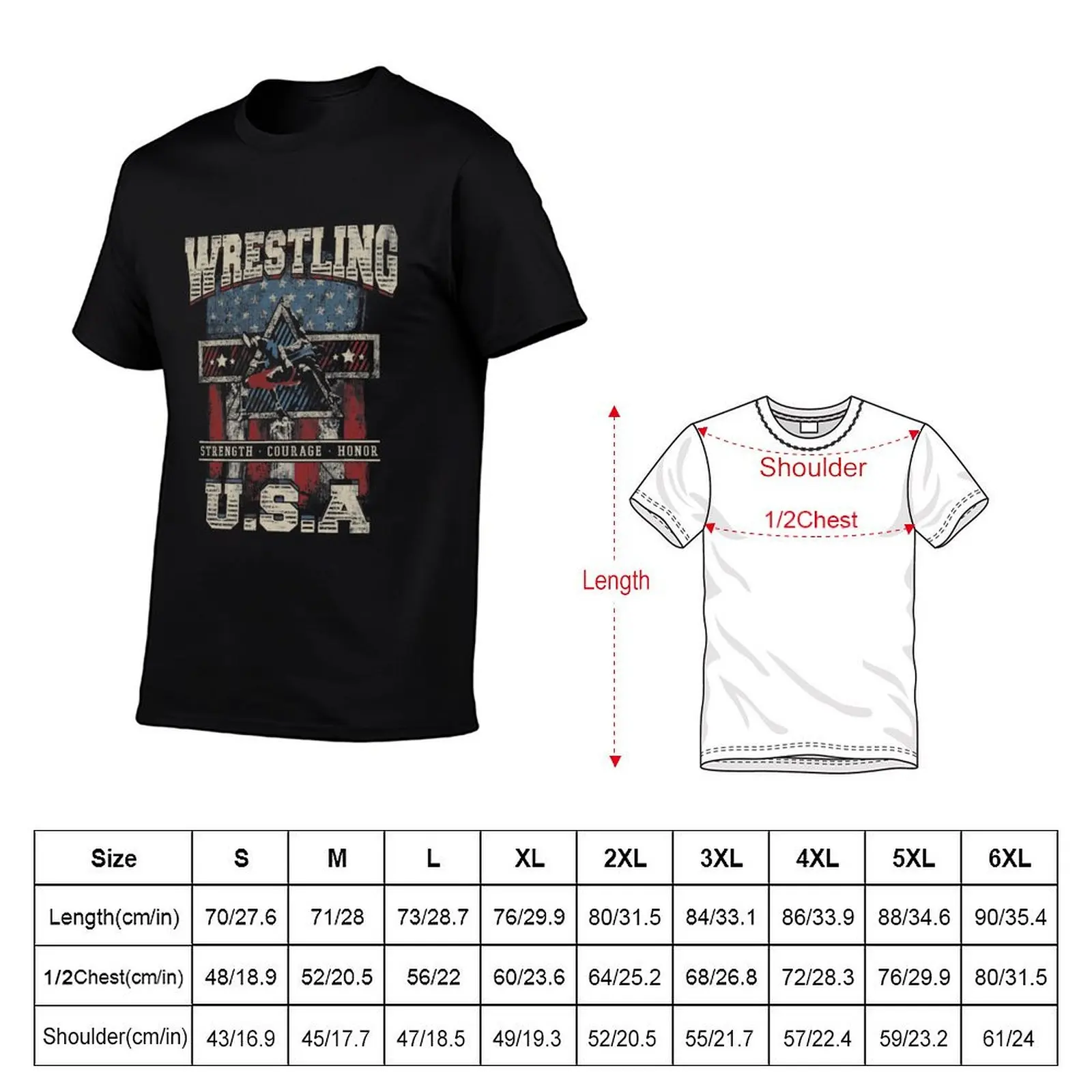 USA Wrestling - Strength - Courage - Honor For Youth and Men T-Shirt animal prinfor boys vintage clothes t shirt men