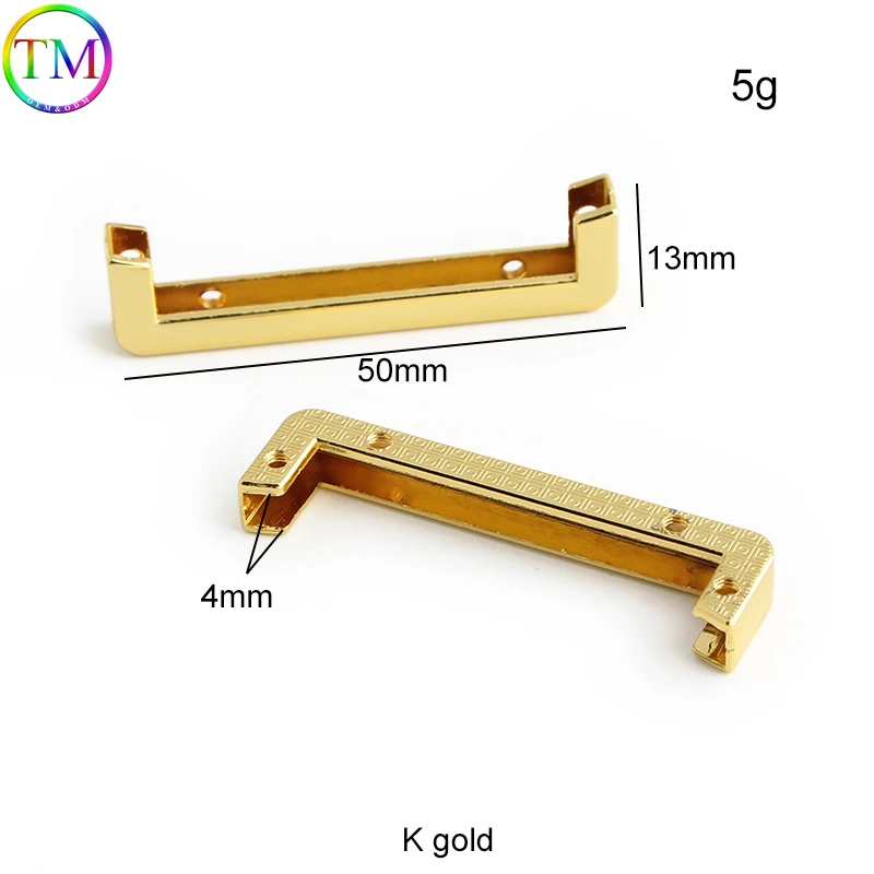 50x13mm K Gold Metal Bag Corner Protector borse cinturino per borse di copertura borsa cinturino chiusura Decor End Clips accessori di sicurezza