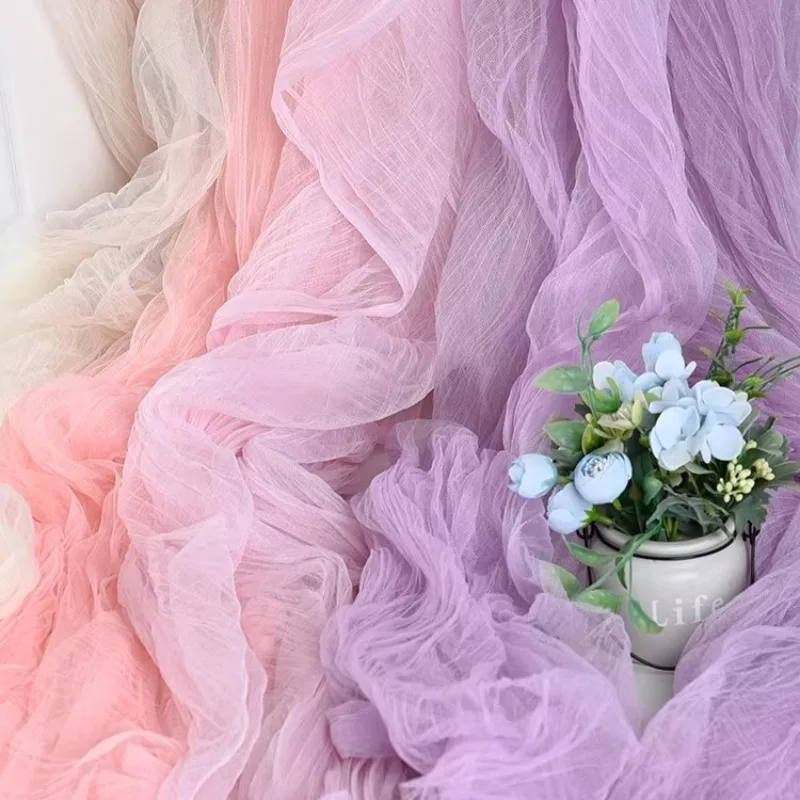 

3Meters Cream Wrinkled Mesh Scene Decoration Material