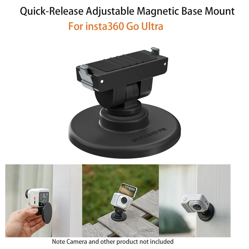 Verstellbarer magnetischer Halterungsadapter mit Saugnapf für Insta360 Go Ultra für Auto/Radfahren/Vlog für Go Ultra Kamera-Zubehör