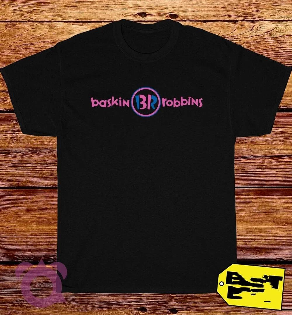 

2025 New T-shirt Baskin Robbins Logo Printed Unisex Street Fashion Trend Short Sleeved Pure Cotton Round Neck