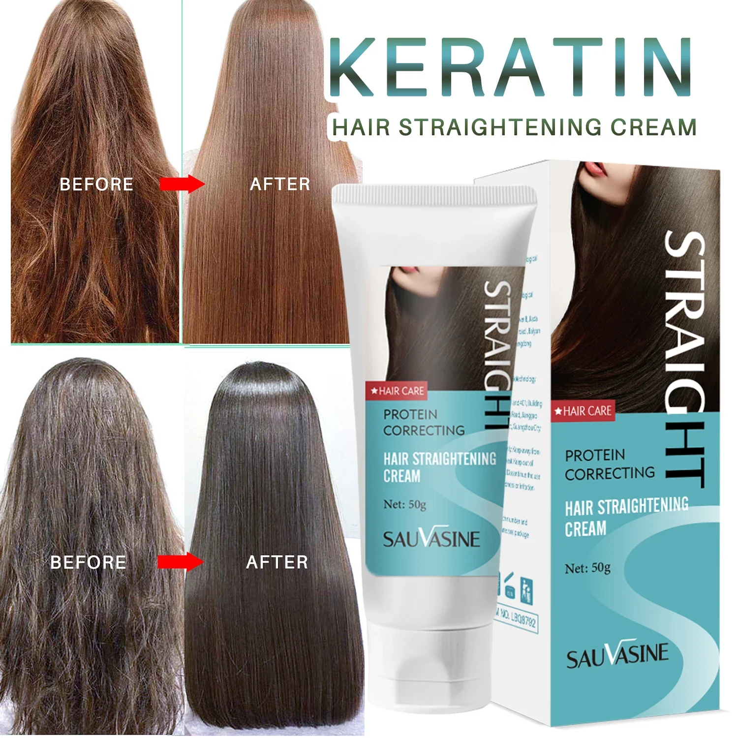 

Straight Hair Cream Softening Cream Straight Hair Products for Smoothing and Straightening Frizzy or Wavy Hair Protein